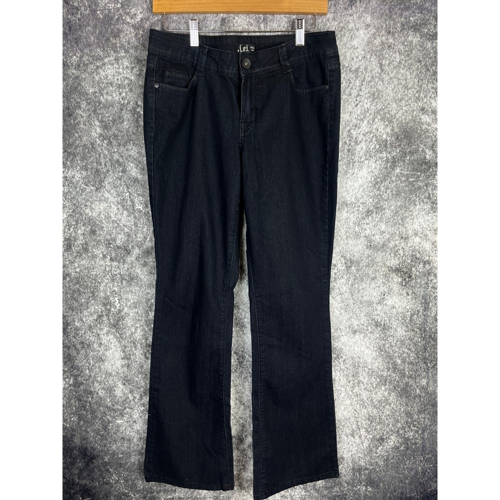 L.e.i. Jeans Women's 11‎ Chelsea Low rise Bootcut Dark Blue Embroidered Y2K 90s